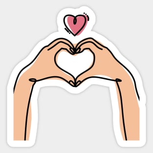 Hand Heart v2 Sticker